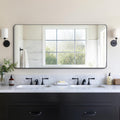 60x28 Bathroom Vanity Mirror for Wall - Matte Black, Distortion-Free