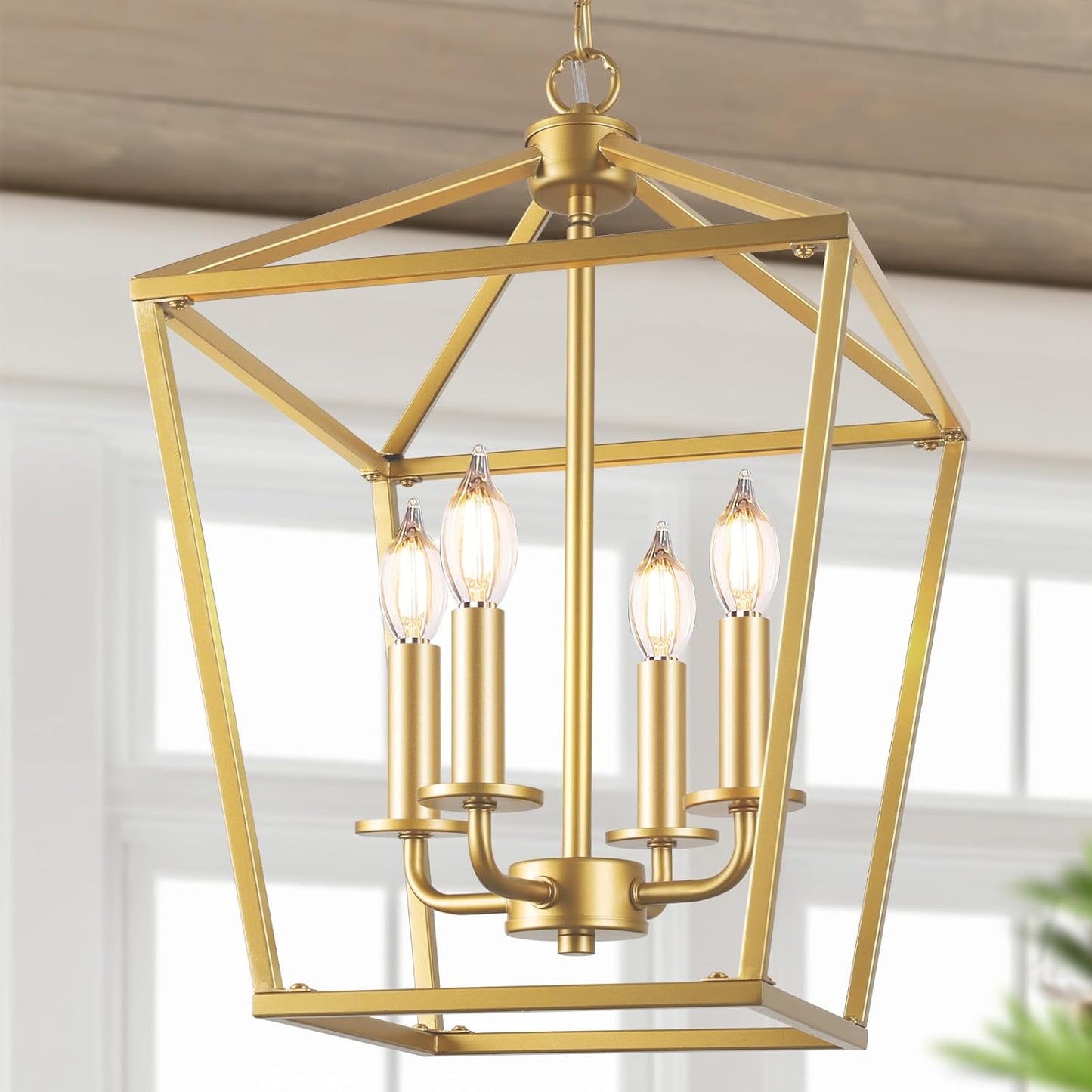 Farmhouse Chandelier 4-Light Pendant Light Fixture for Home