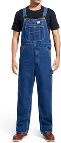 HISEA Men's Denim Bib Overall - Durable Relaxed Fit Workwear Overalls