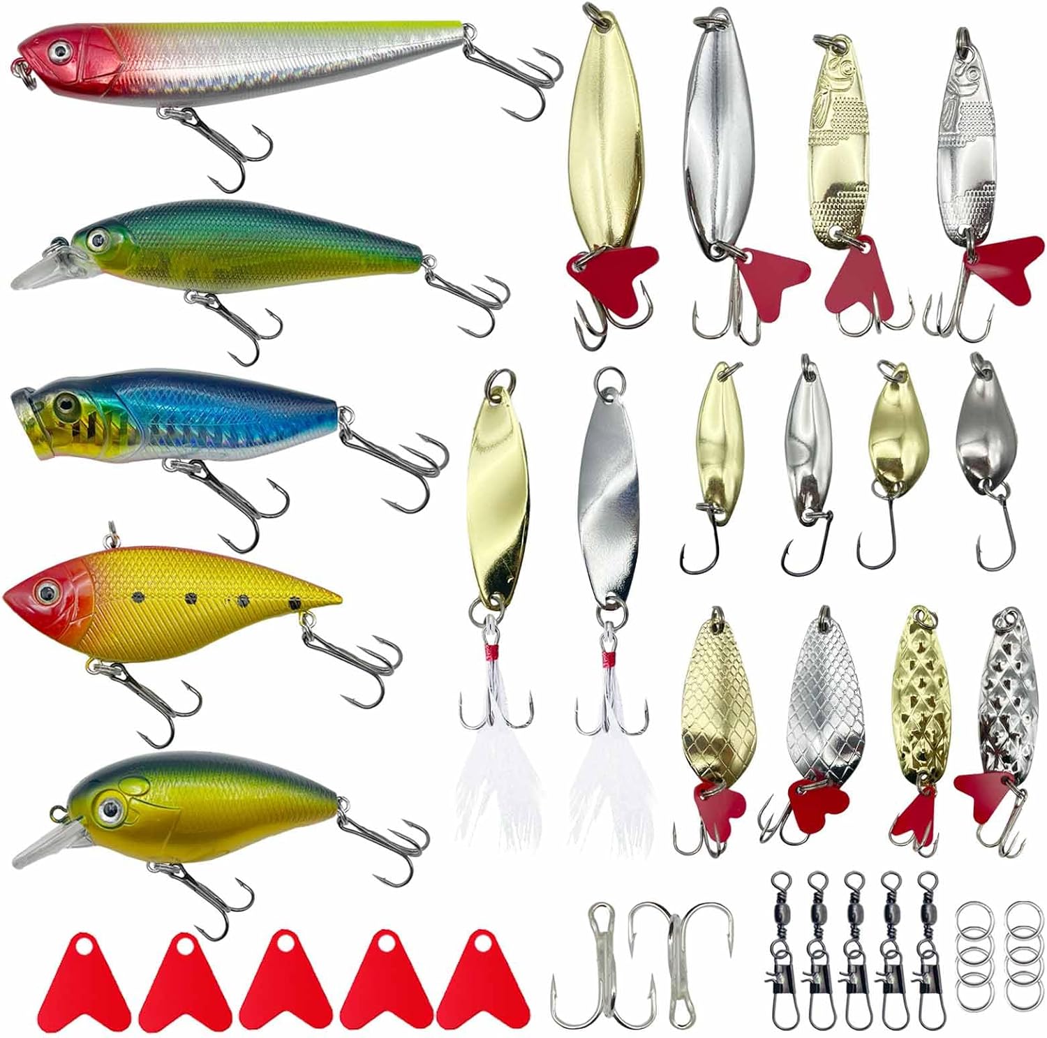 Bass Fishing Lure Set - 40 Pcs Tackle Box Kit