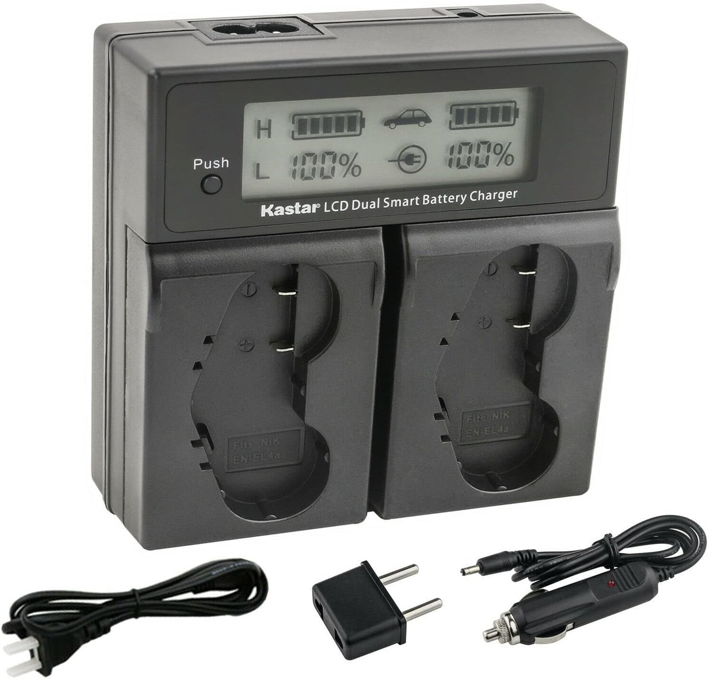 Kastar EN-EL4a AC LCD Dual Fast Charger for Nikon Cameras