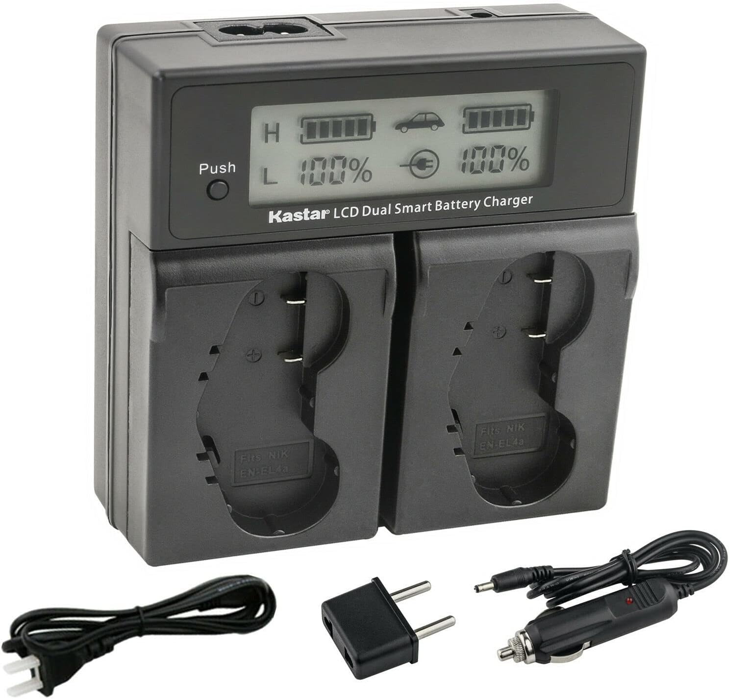 Kastar EN-EL4a AC LCD Dual Fast Charger for Nikon Cameras