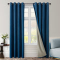 Navy Blue Full Blackout Velvet Curtains - Room Darkening Thermal