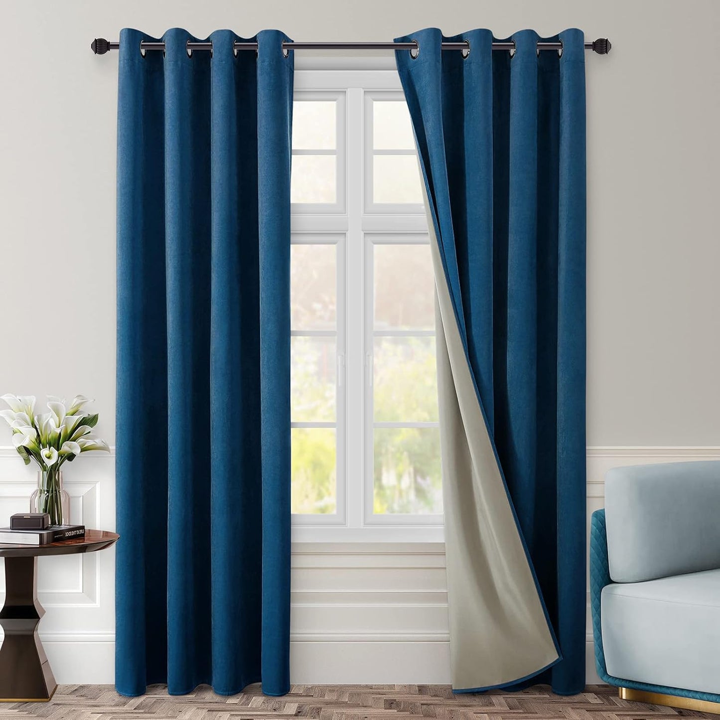 Blackout Velvet Curtains, 52x84 - Sleep in Total Darkness