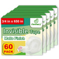Invisible Tape with Refillable Dispenser - Value Pack 60 Rolls
