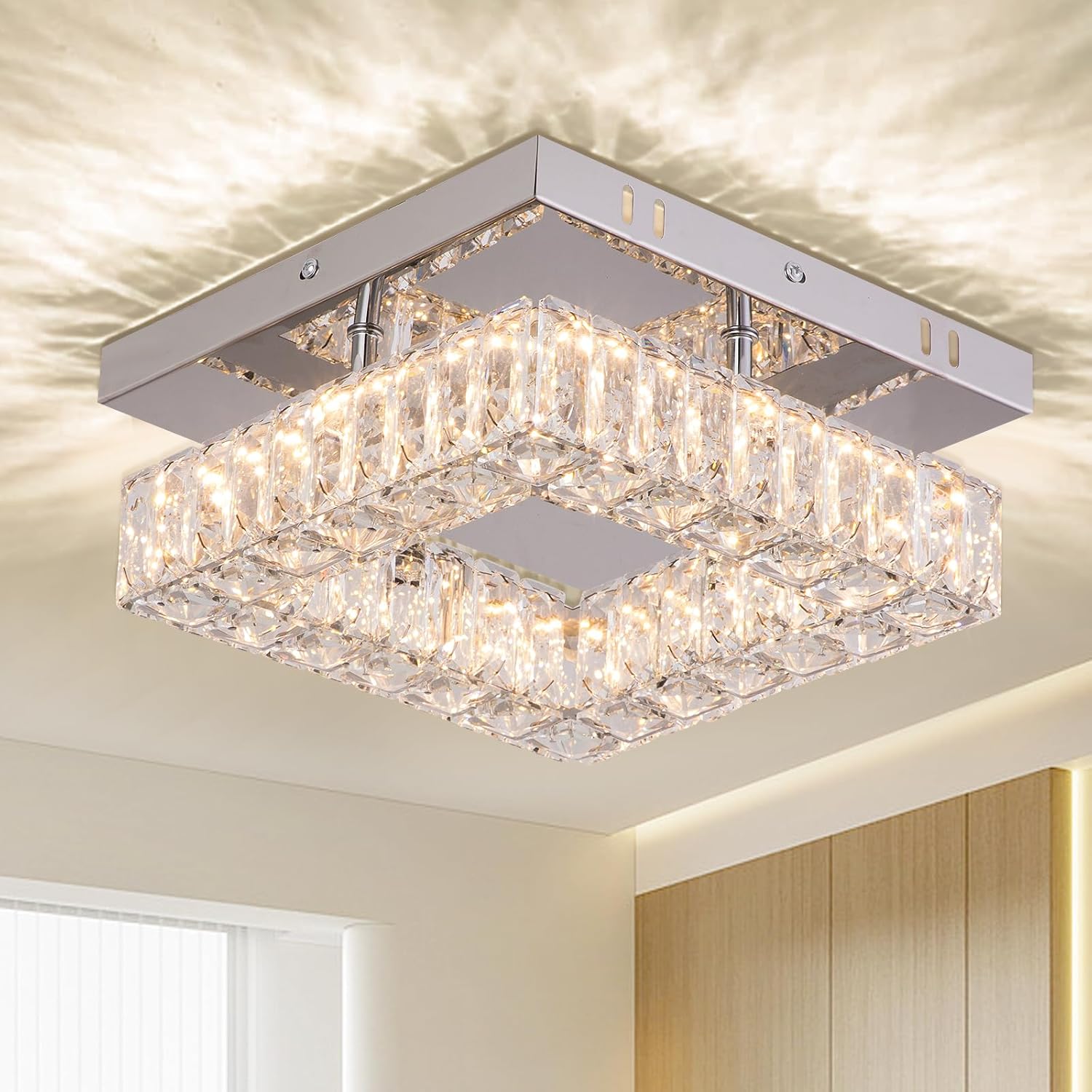 9.8 in Modern Mini LED Chandelier Crystal Ceiling Light Fixture