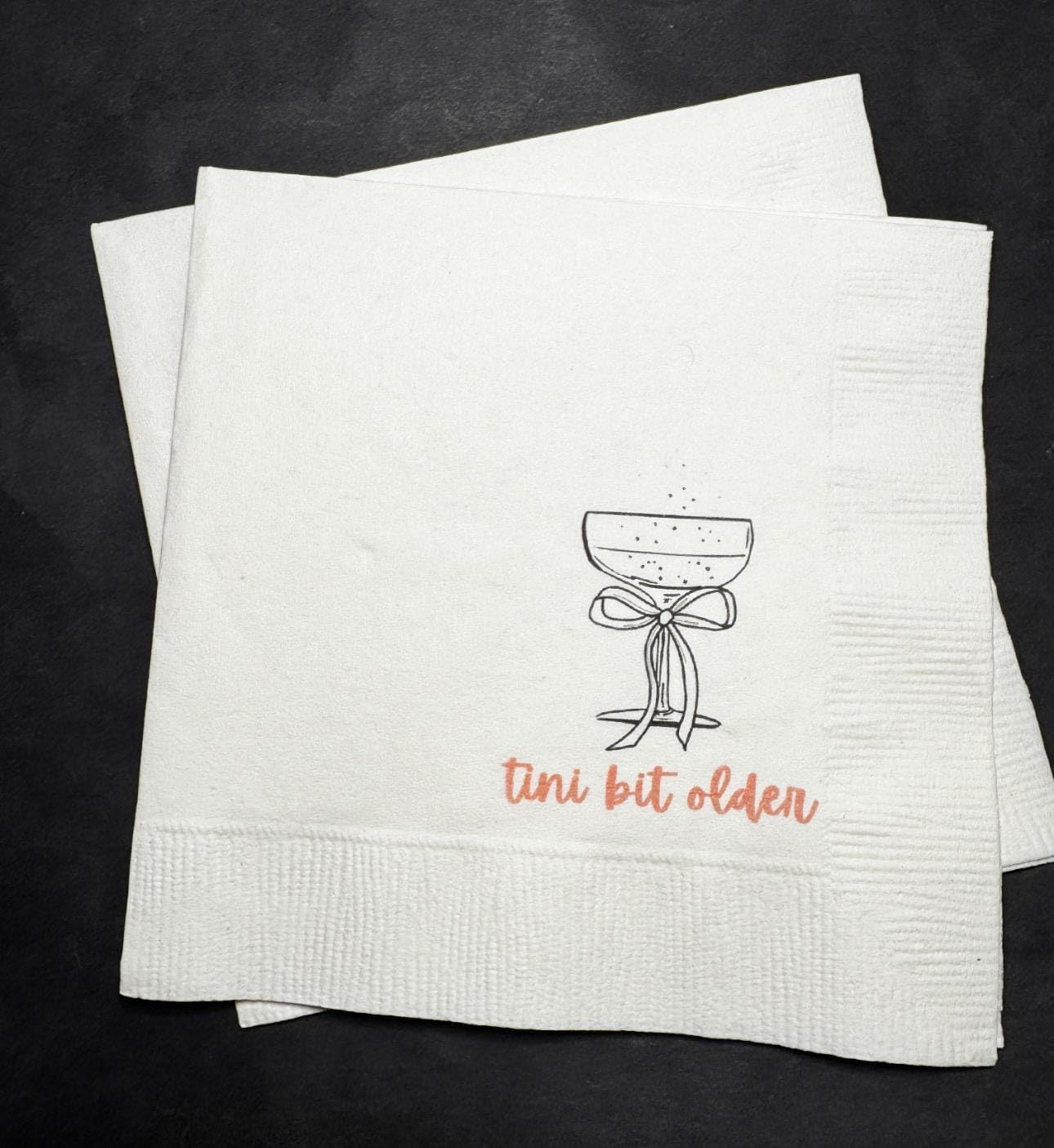 Pink Bow Birthday Espresso Martini Bar Set - 25 Napkins