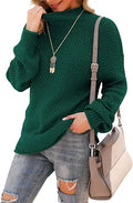 Turtleneck Oversized Sweater for Women - Soft Chunky Knit Pullover