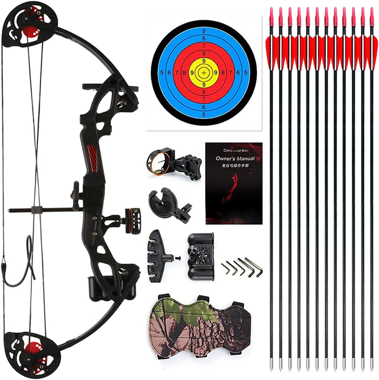 Lanneret Compound Bow Set for Youth and Beginners - Adjustable