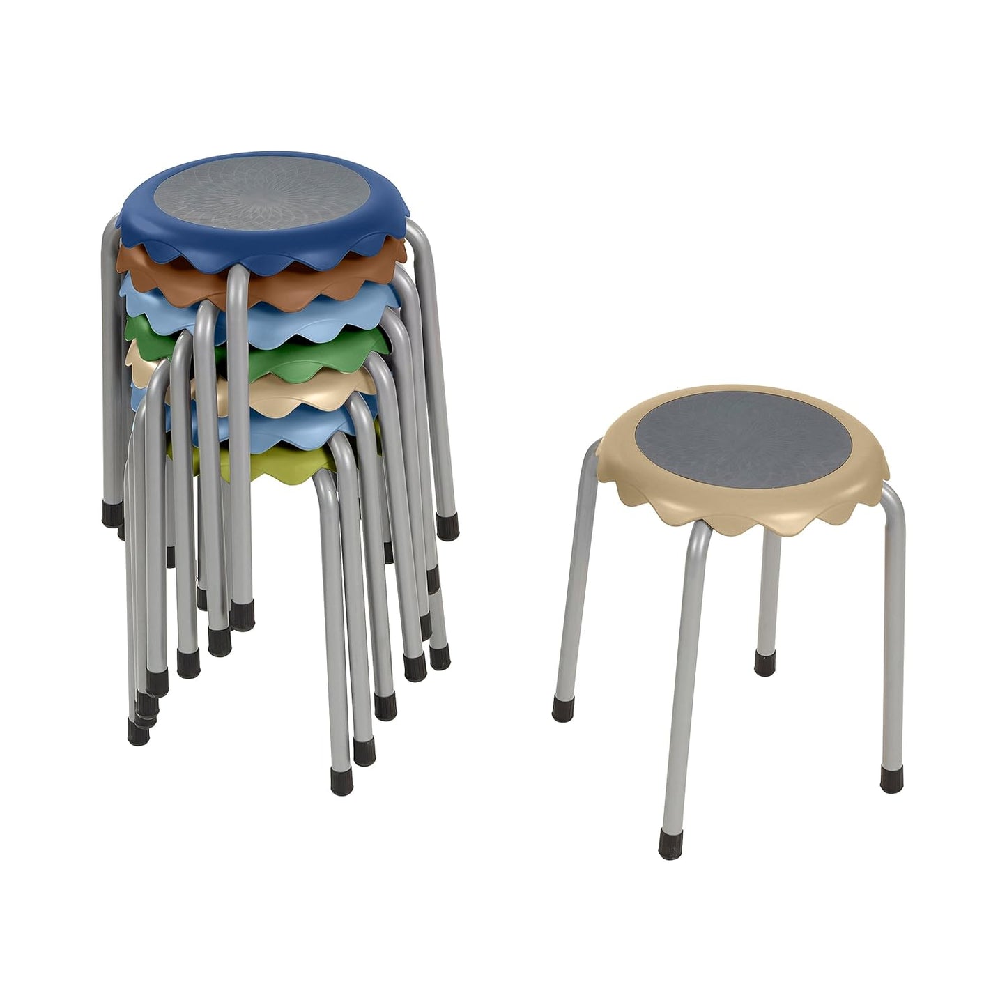 ECR4Kids Daisy Stackable Stool Set for Flexible Seating Needs