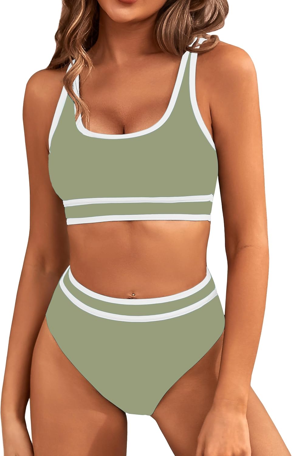 BMJL Women's High Waisted Bikini Sets for Sporty Summer Fun