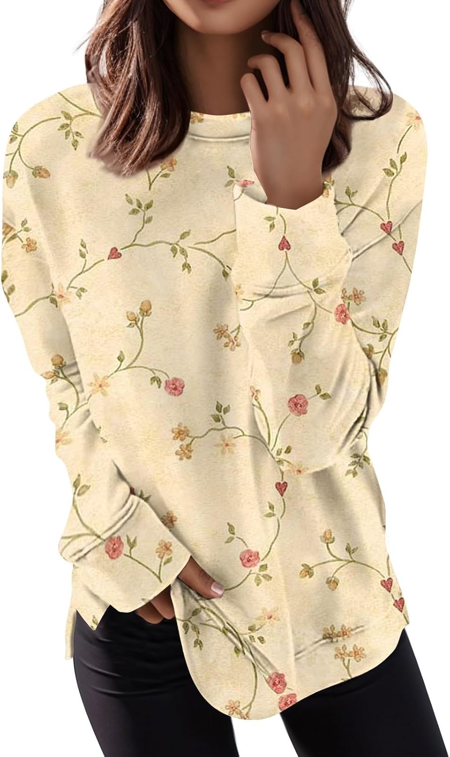 Floral Print Lightweight Sweatshirt by GOFULY