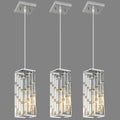 Chrome Pendant Lighting 3 Pack Mini Crystal Chandeliers - Adjustable