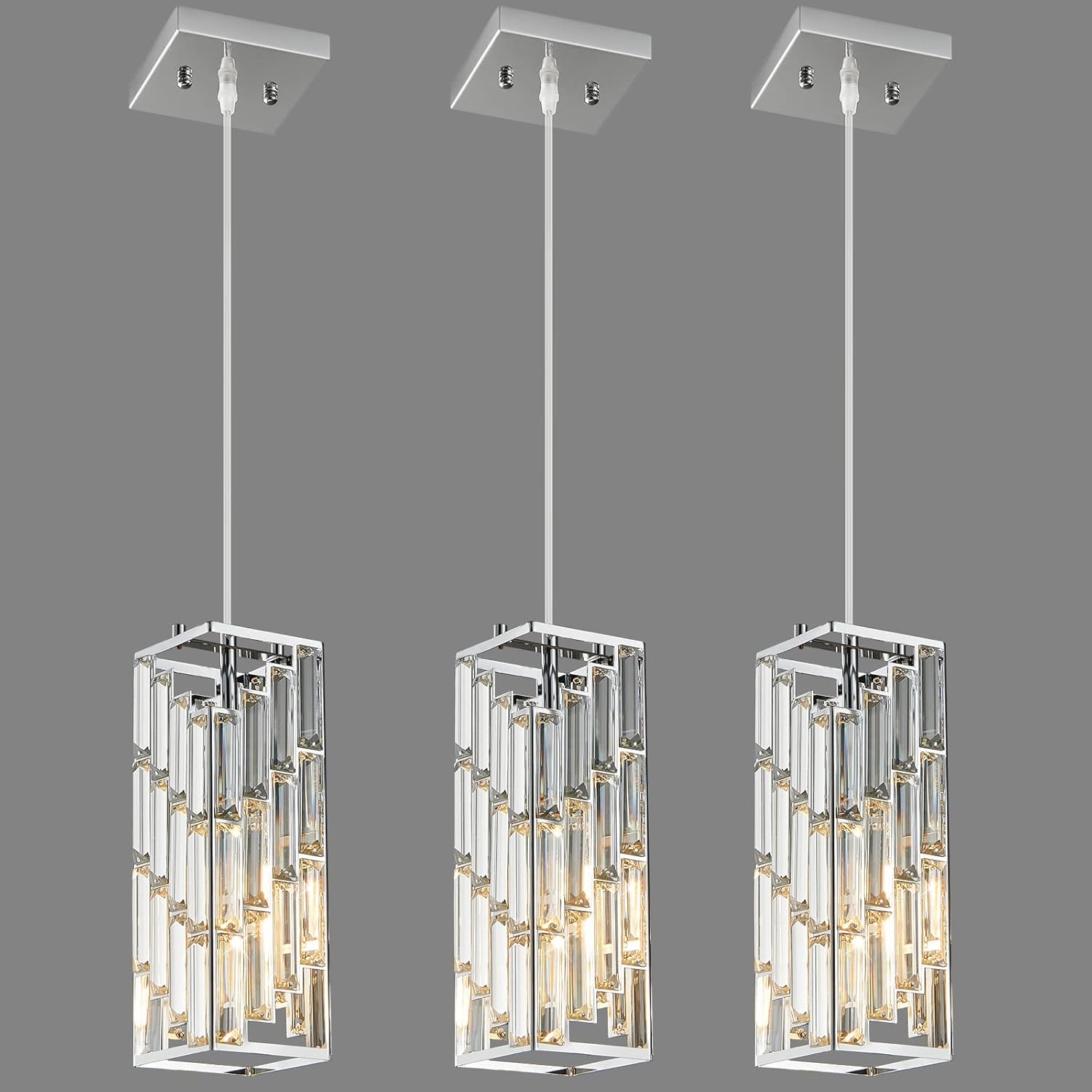 Chrome Pendant Lighting for Kitchen Island and Dining Room