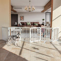Dog Gate Indoor Freestanding Foldable Wooden Gate - 6 Panels, 24in