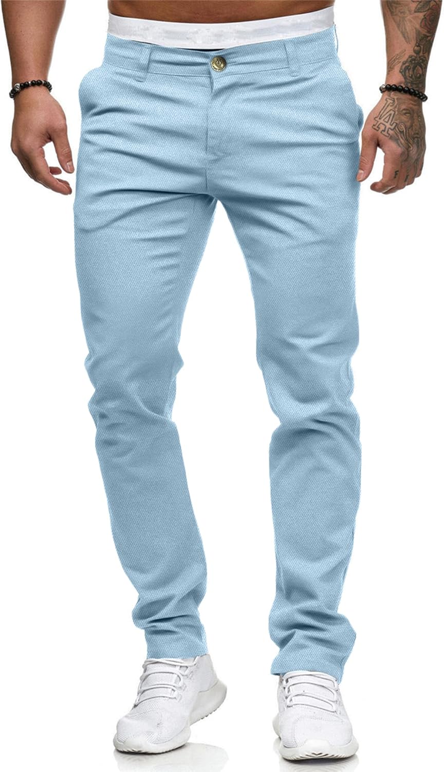ALLABREVE Men's Chinos Casual Dress Pants for Stylish Comfort