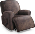 Leather Like Oversized Recliner Chair Cover X-Large - Dark Brown