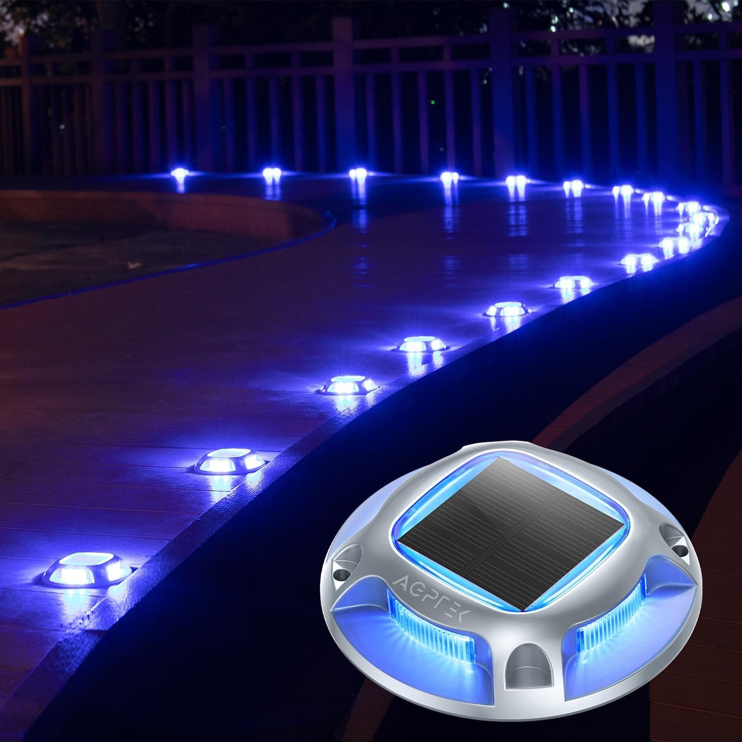 AGPTEK Solar Driveway Lights Outdoor 24 Pack for Pathways