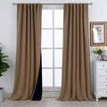 Room Darkening Blackout Curtains 108 in Taupe - Total Light Block