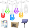 50FT RGB Solar Outdoor String Lights with Remote - Dimmable Patio