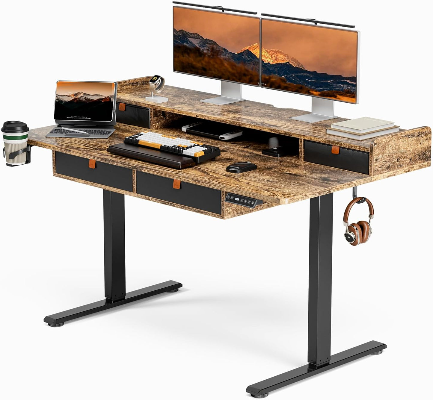 Adjustable Standing Desk with Double Storage - Acrolix