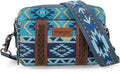 Wrangler Crossbody Bag for Women Boho Aztec Small Multi Pocket Montana