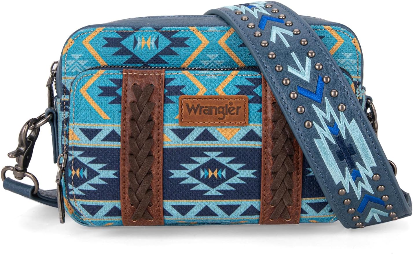Wrangler Crossbody Bag for Women with Boho Aztec Design