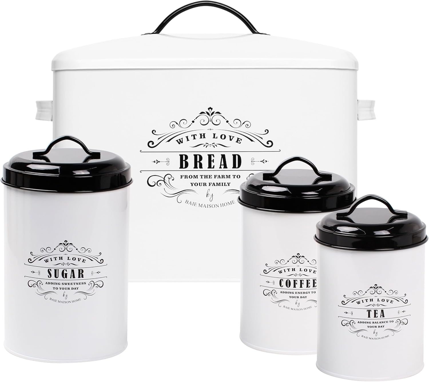 Baie Maison White Farmhouse Bread Box & Canister Set Review