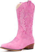 Women's IUV Cowboy Boots Mid Calf Pull On Pointy Toe - Classic Western