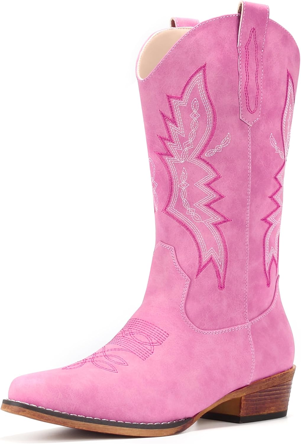 IUV Cowboy Boots For Women - Stylish Mid Calf Cowgirl Boots
