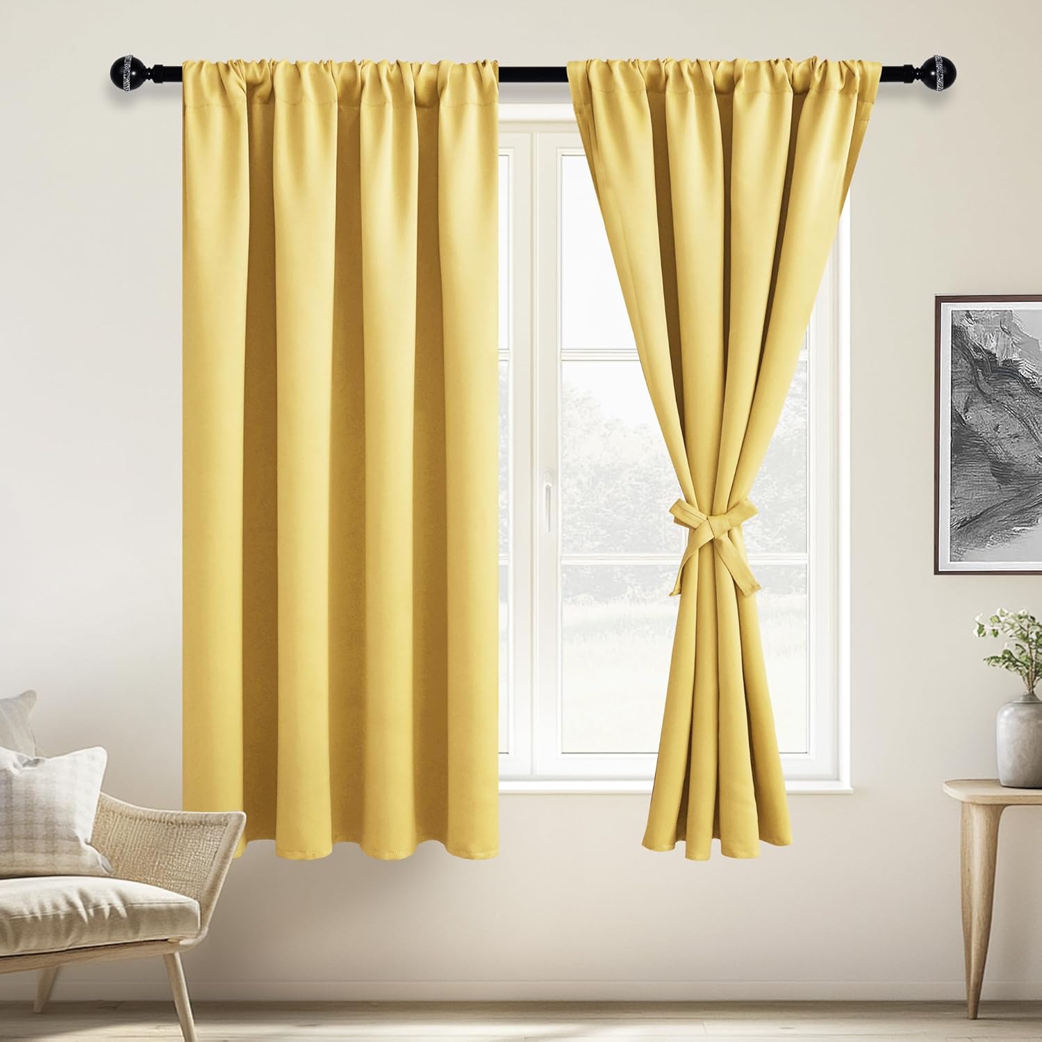 JIUZHEN Blackout Curtains for Noise Reduction and Insulation