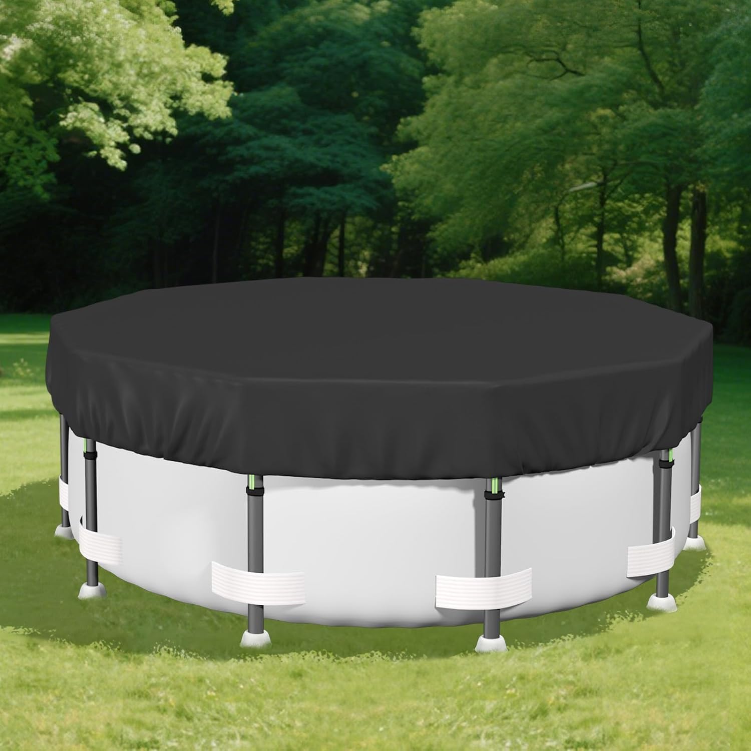 15FT Round Pool Cover for Above Ground Pools - Durable & Waterproof