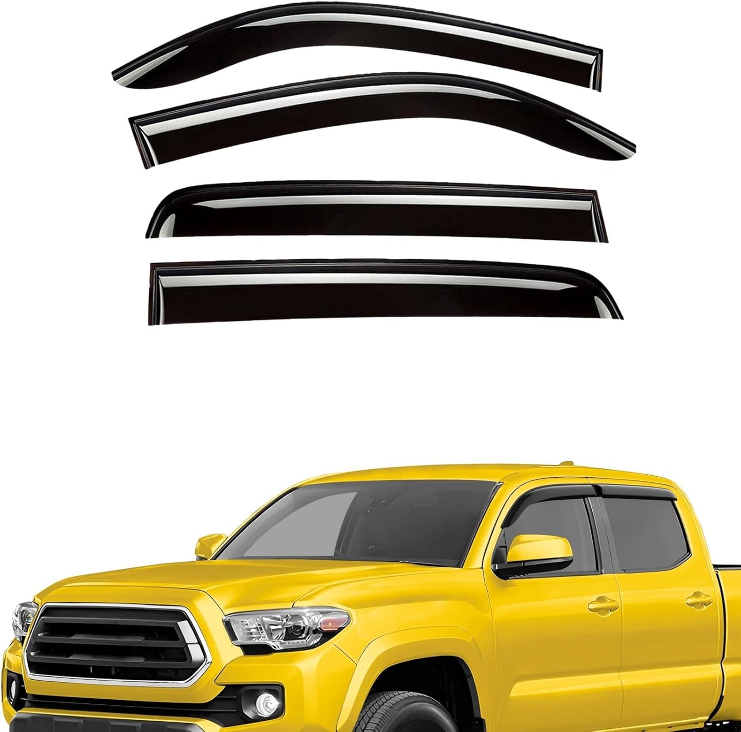 Extra Durable Window Deflectors for Toyota Tacoma 2016-2023