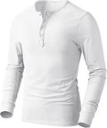 Henley Cotton Men's Slim Fit Long/Short Sleeve T-Shirt - Soft, Durable