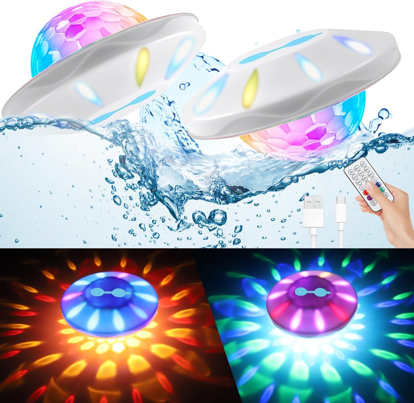 Floating Pool Lights with RGB Color Changing for All Occasions