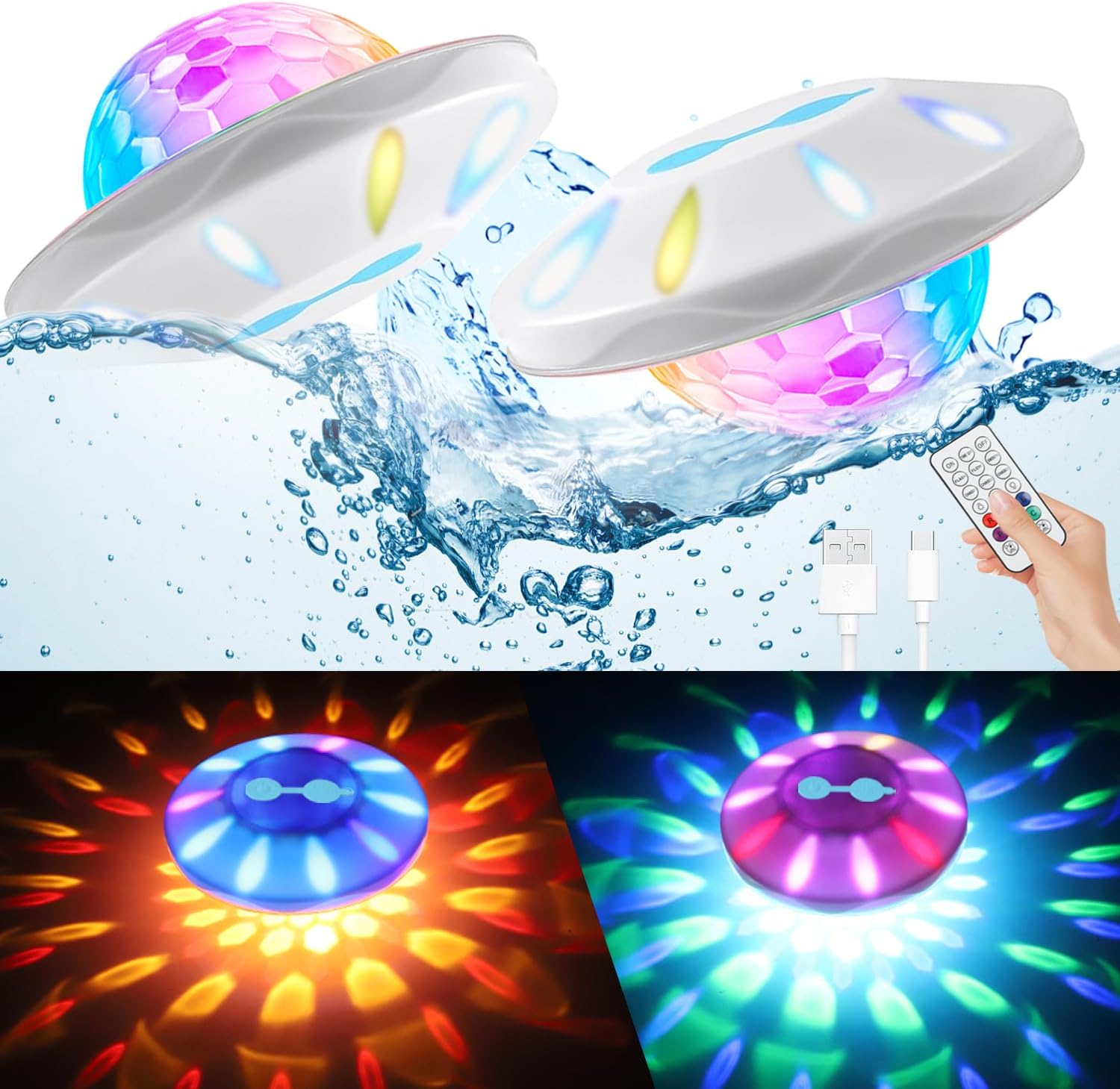 Floating Pool Lights with RGB Color Changing for All Occasions