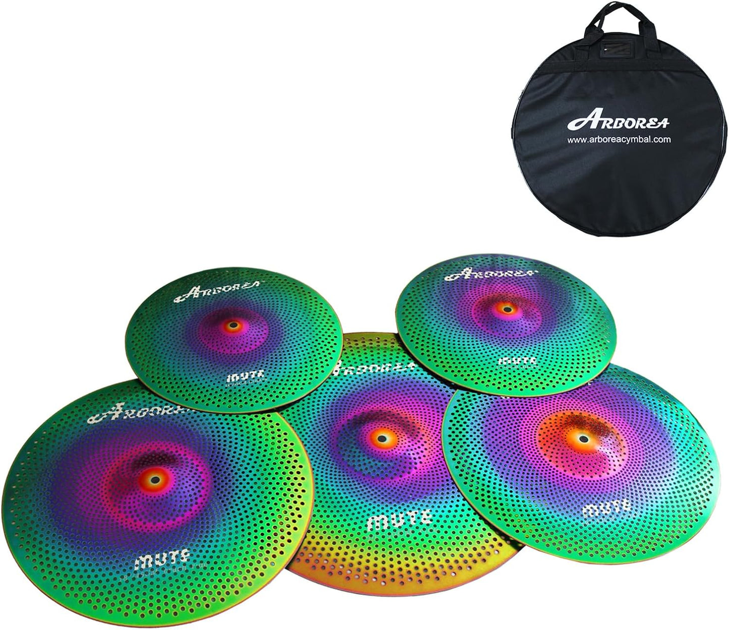 Arborea Mute Cymbal Set for Quiet Practice - 5 Piece Pack