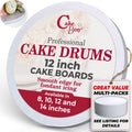 Cakebon Cake Boards 12 in 1/2 Thick Drum - Sturdy White Bases