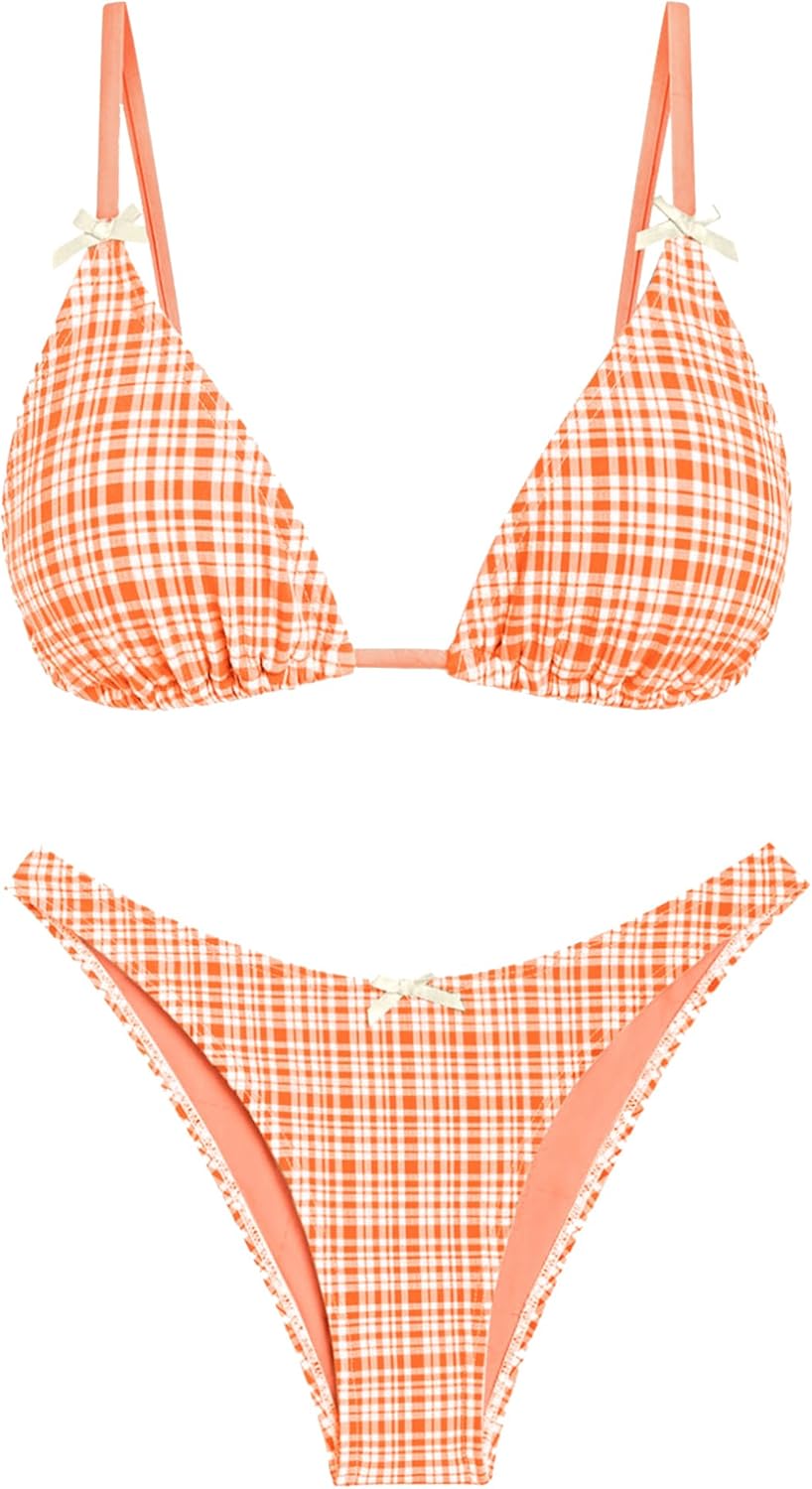 Seamoly Women's Bikini Sets with Tie Back Bowknot Design