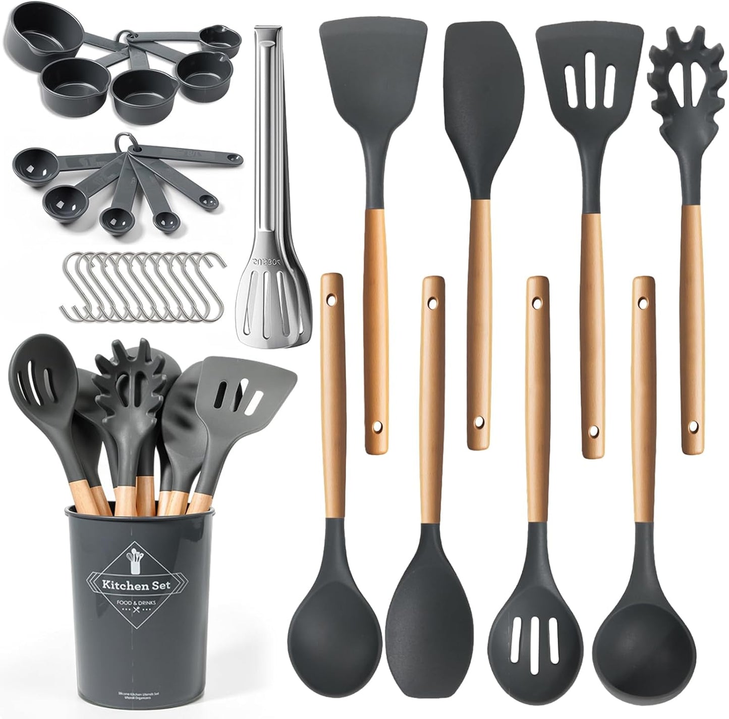 77L Silicone Cooking Utensils Set - 32 PCS Kitchen Gadgets