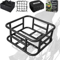 Rear Rack Bike Basket with Cargo Net and Liner - Large Sturdy Rack