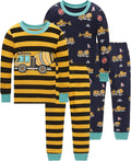 Boys Cotton Pajama Set 4Piece Toddler Kids PJs - Snug Fit Guide