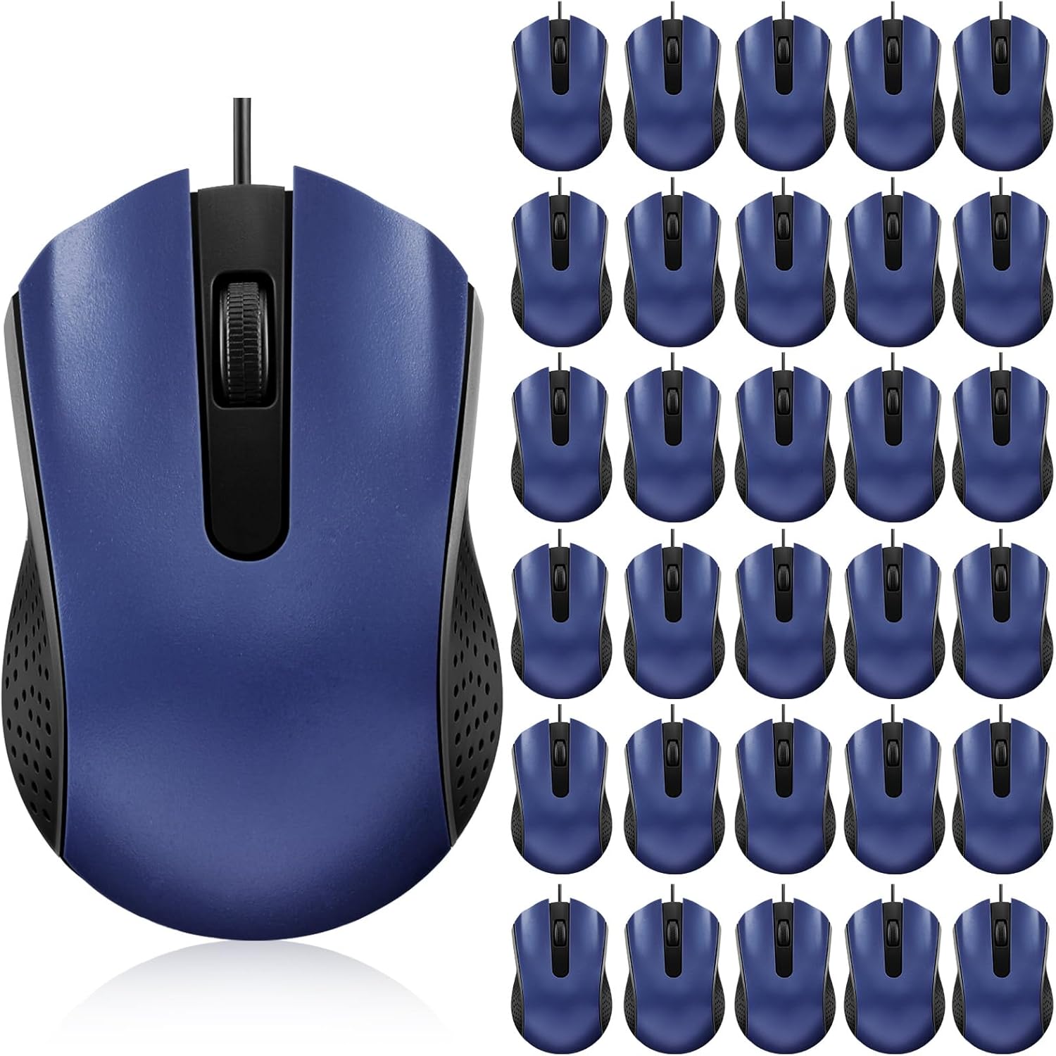 Bonuci 30 Pcs USB Wired Mouse for PC and Laptop Use in Blue