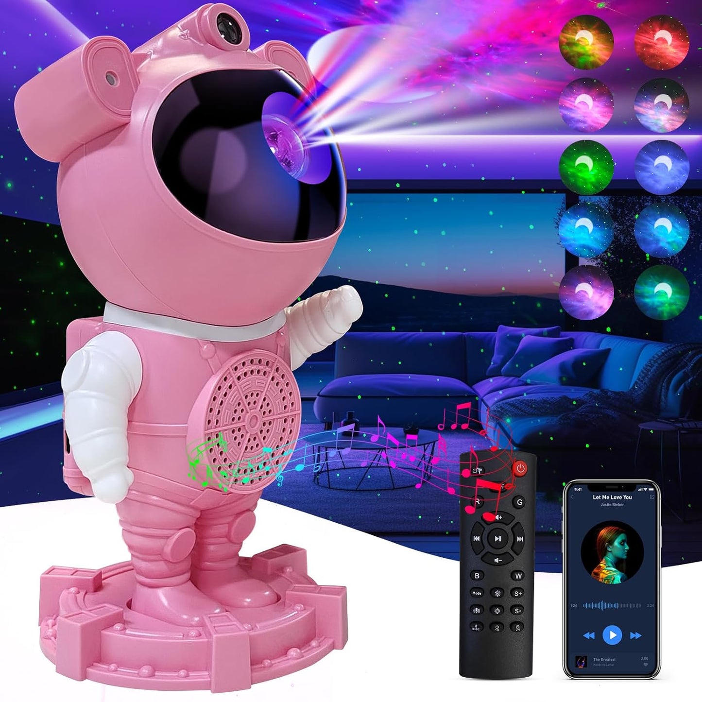RUISHINE Galaxy Projector: 360 Adjustable Starry Night Light