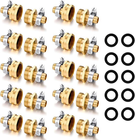 Garden Hose Repair Connector Kit with Clamps for Easy Repairs