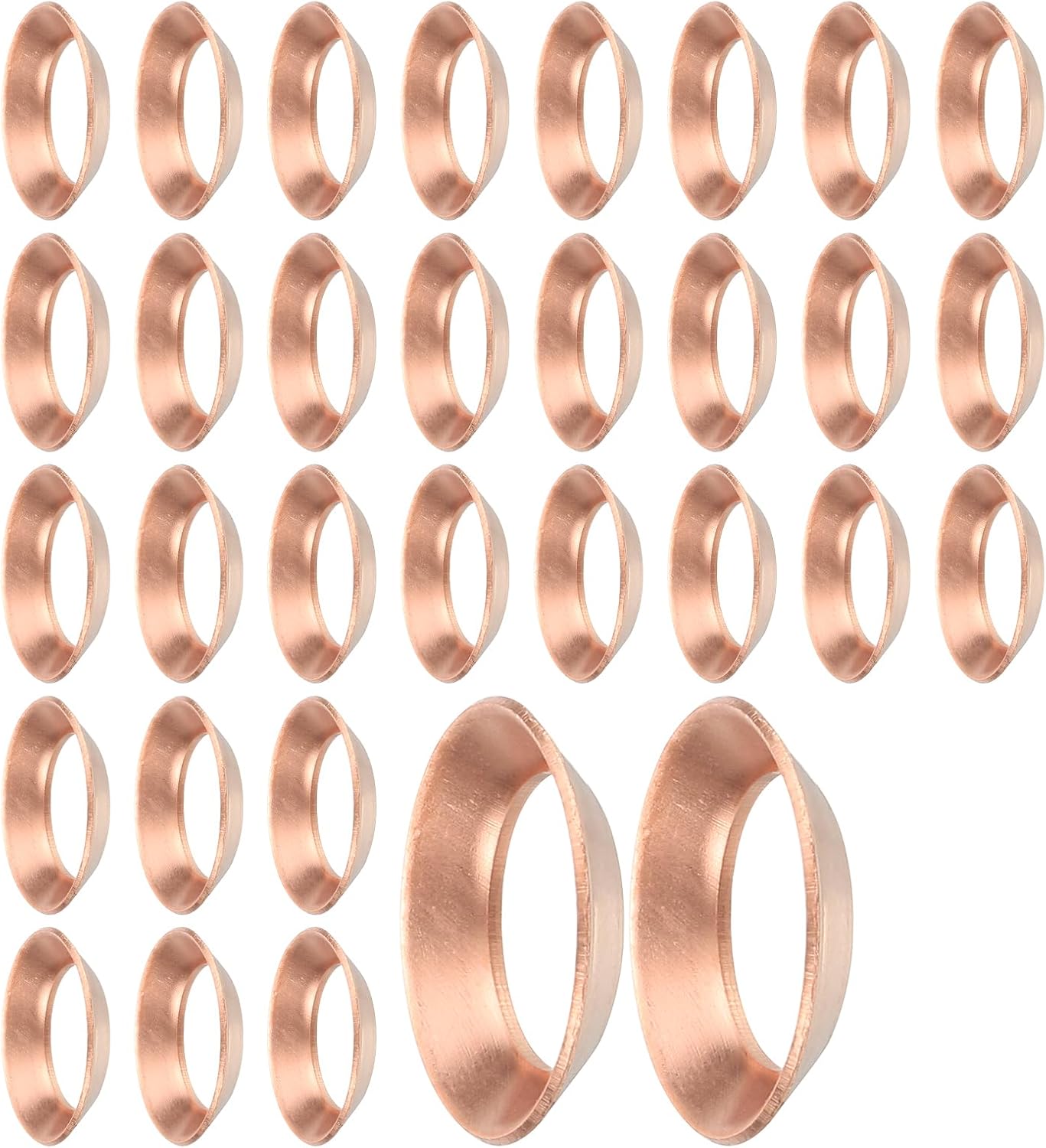 uxcell 12Pcs Copper Flare Gasket Set - Perfect Seal for 3/8 Tubes
