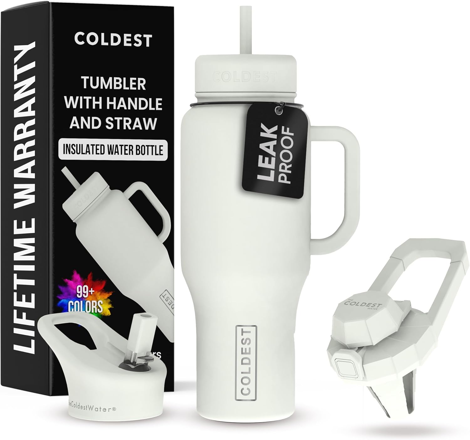Coldest Tumbler with Handle and Straw - 100% Leak Proof Insulated