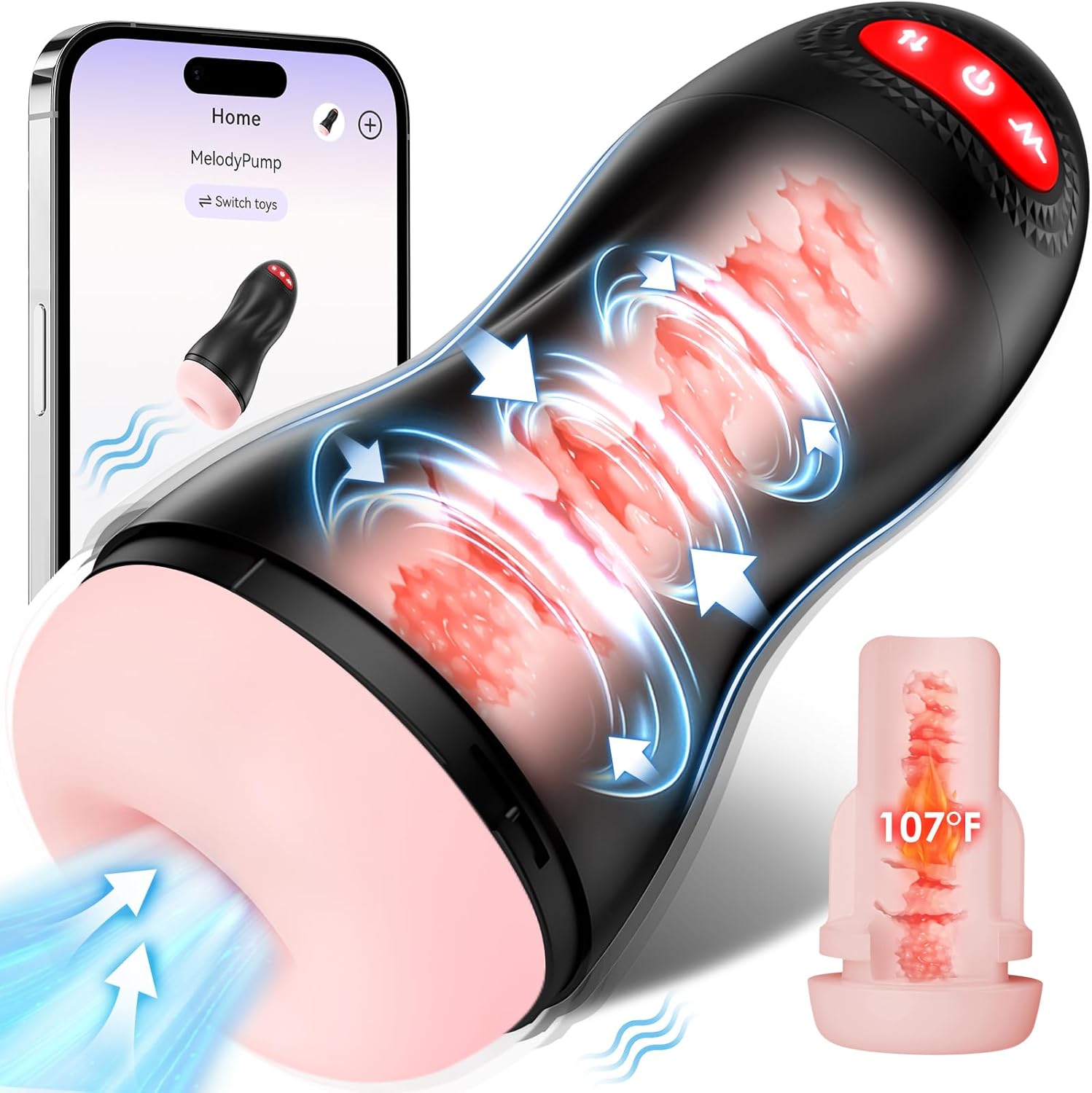 Automatic Male Masturbator with Vibrating and Heating Features