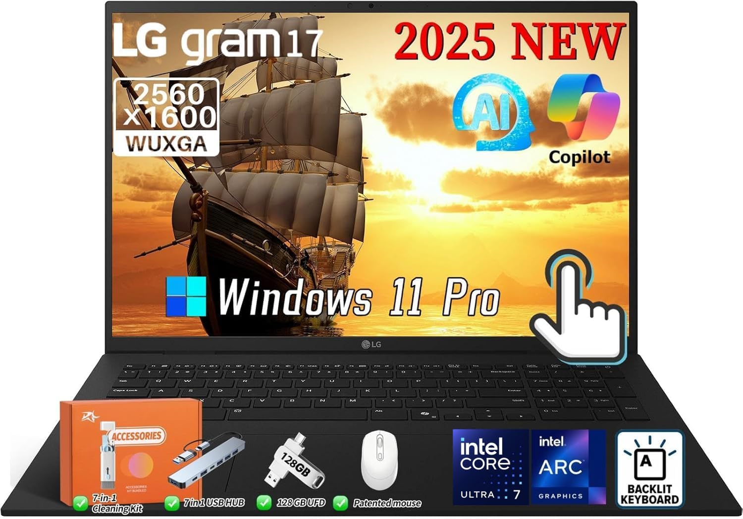 LG Gram 17 Touchscreen Laptop with Intel Ultra 7 Processor
