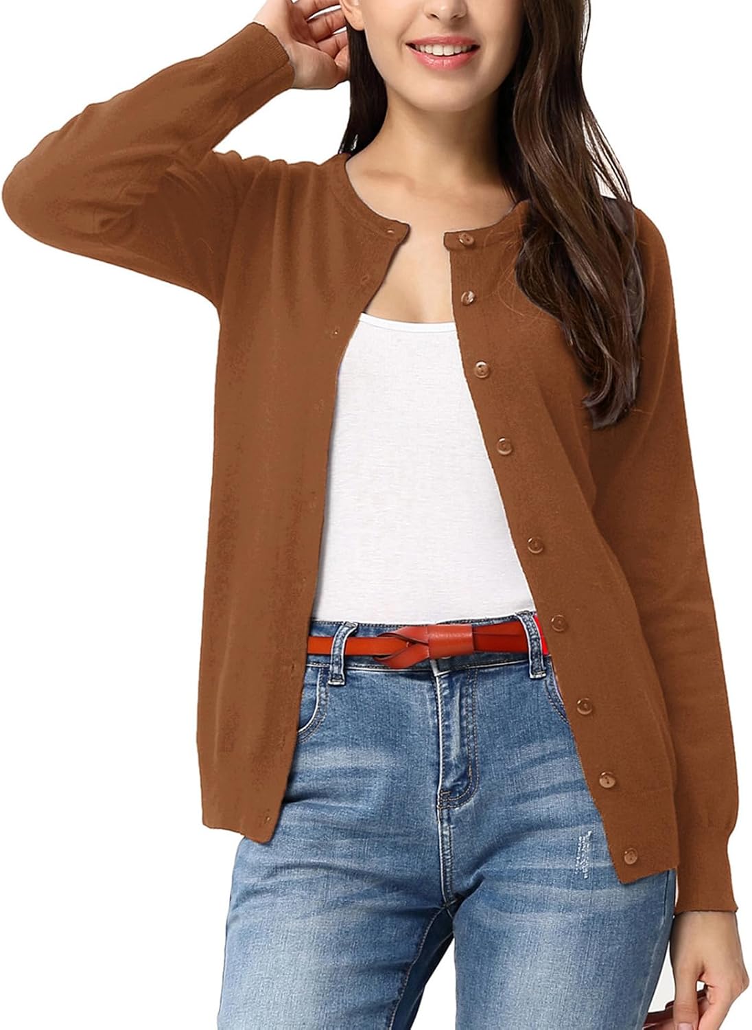 Classic Long Sleeve Knit Cardigan for Women - Stylish Comfort